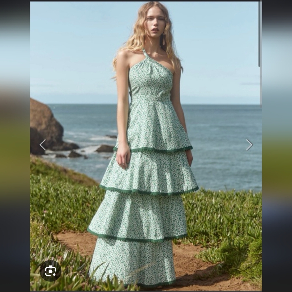 Eddy | Green Tiered Maxi Dress